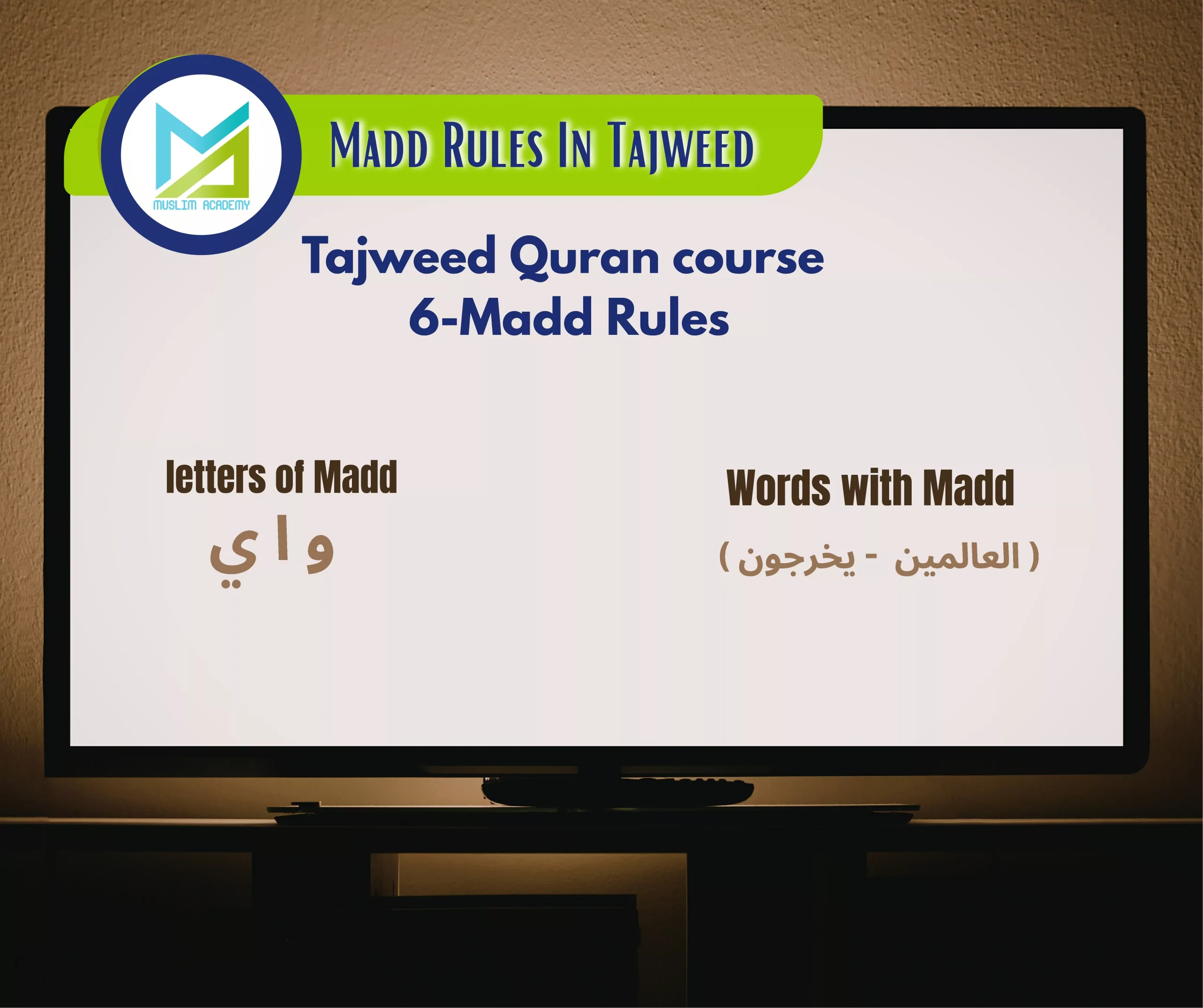 Madd Rules In Tajweed, Muslim Academy